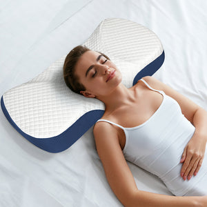 Dreamz Memory Foam Pillow Pillowcase Supprt Blue Rebound-1996005453426987015