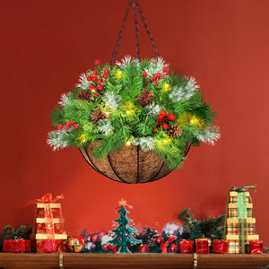Santaco Christmas Hanging Basket Ornaments 30CM-1973193790336405511