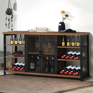 Levede Bar Cabinet Buffet Sideboard Walnut-1975420495033667591