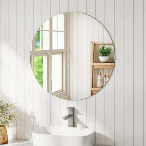 Yezi 50cm Round Wall Mirror Frameless Tempered Glass-1996005489355395079