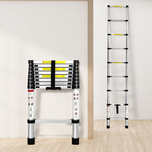 Traderight Multipurpose Ladder Telescopic 2.6M Silver 2.6 Meter-1975420466596286471