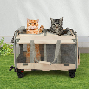 Pawz Pet Carrier 4 Wheel Portable Rolling Foldable-1996005445449420807