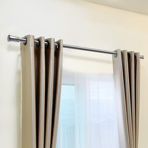 Marlow Satin Nickel Curtain Rod Steel Quiet Rail Pole Pommel Set Adjustable-1996005375995940871