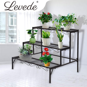 Levede Plant Stand 3 Tier Rectangle-1973193769654292487