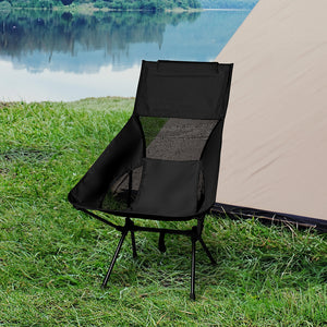 Levede Camping Chair Folding Outdoor Large Black-1973193997983813639