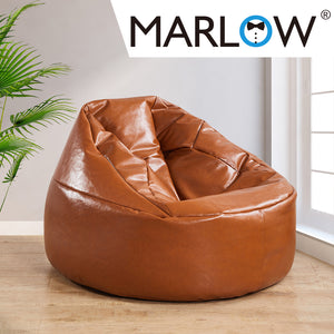Marlow Bean Bag Chair Cover PU Couch Tan-1975420518999920647