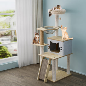 Pawz Cat Tree Tower Scratcher Wood Condo House 120cm-1996005457147334663