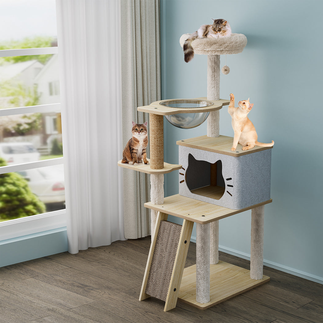 pawz-cat-tree-tower-scratcher-wood-condo-house-120cm-1996005457147334663