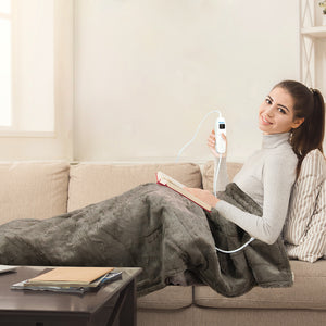 DreamZ Electric Throw Blanket Heated Timer Bedding Washable Warm Winter Plush BR-1973193801950433287