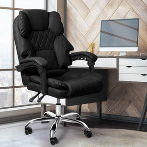 Levede Gaming Chair Office Computer Black No Footrest-1975420440373497863