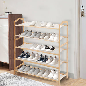 Levede Shoe Rack Bamboo Storage Wooden-1973193842857480199