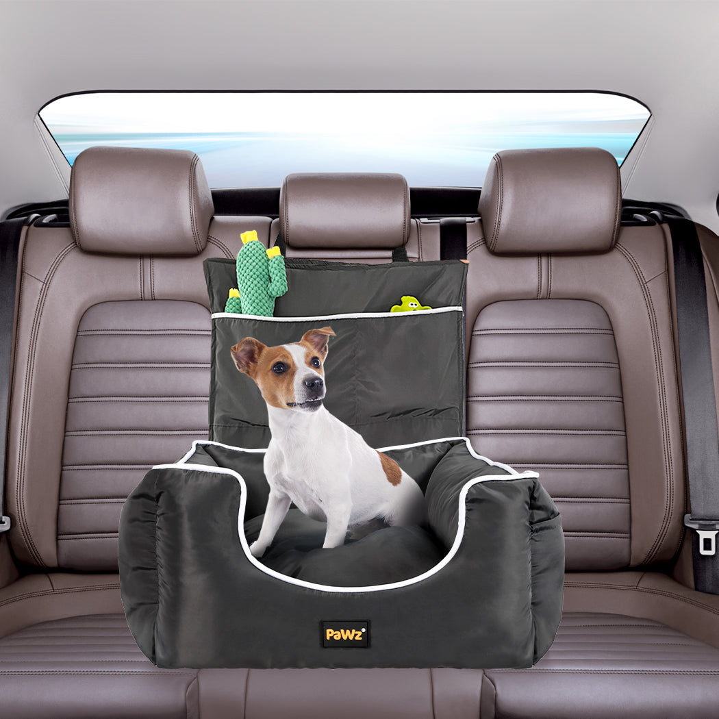 pawz-dog-car-booster-seat-belt-pet-backrest-grey-1973193677996167175