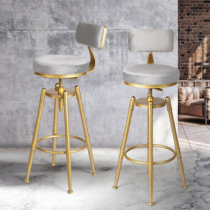 Levede 1x Bar Stools Kitchen Stool Chair Grey-1975420483860041735
