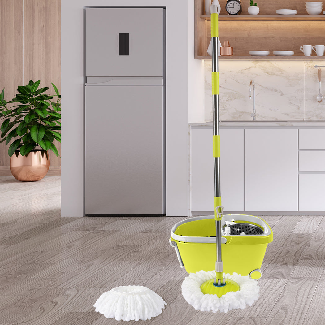 cleanflo-spin-mop-bucket-set-360-spinning-green-1973193868803444743