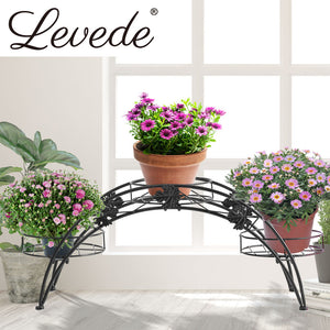 2X Plant Stand Outdoor Indoor Metal Black-1975420419141931015