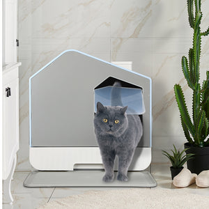 PaWz Fully Enclosed Cat Litter Box Mat Blue-1975420395708354567