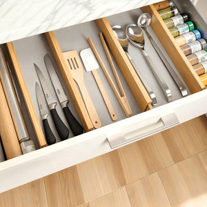Levede Natural 4 Pack Bamboo Expandable Drawer Divider-1996009988602073095
