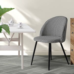 Levede 2x Dining Chairs Kitchen Cafe Black and White-1975420492424810503