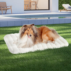 Pawz XL Size Orthopedic Dog Bed with Sherpa Plush Removable Cover in White-1996005459278041095