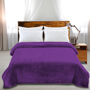 DreamZ 320GSM 220x240cm Ultra Soft Mink Aubergine Queen-1973194034512007175