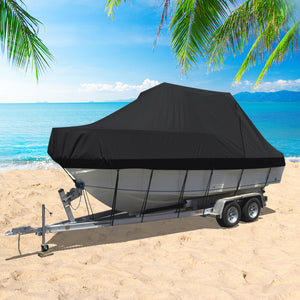 Boat Cover 12-14 FT Trailerable Weatherproof Black 14FT-1973194043693338631