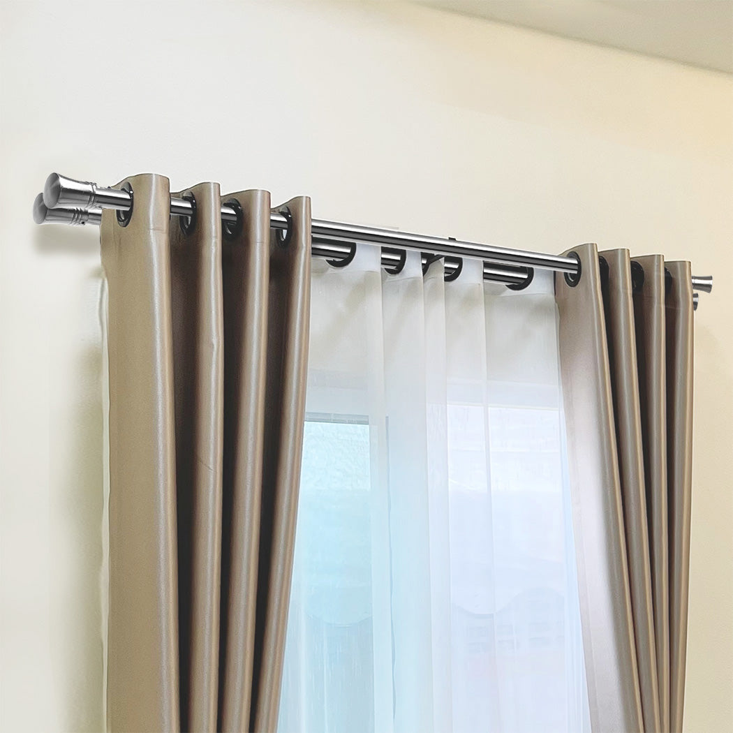 marlow-silver-double-curtain-rod-steel-pole-pommel-set-extendable-adjustable-1996005376444731399