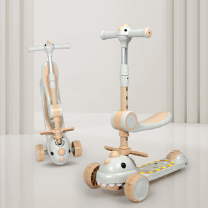 BoPeep Foldable Kids Scooter Flip-able Seat Beige-1996005546536341510