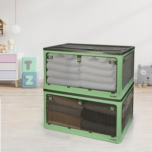 Storage Box Plastic Stackable Container L Green Large-1973193712070692871