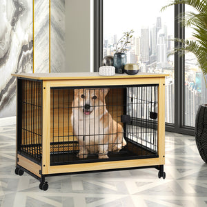 PaWz Wooden Wire Dog Kennel Side End L Large-1973193672535183367