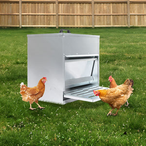PaWz 10KG Auto Chicken Feeder Dispenser Galvanised Steel-1996005433252384775