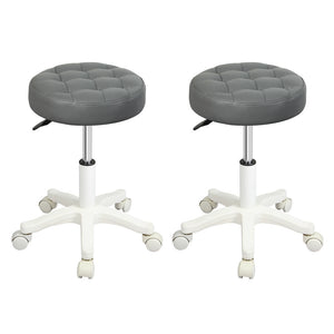 Levede 2x Rolling Bar Stool Swivel Salon SPA Chair Grey-1996005467729563648