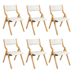 Levede 6x Dining Chairs Foldable PU Beige-1996005478009802752