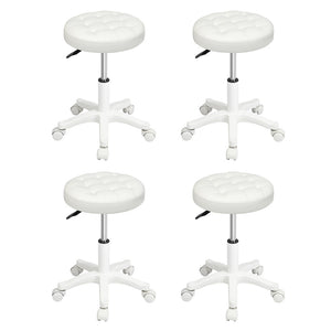 Levede 4x Rolling Bar Stool Swivel Salon SPA Chair Beige-1996005583987281920