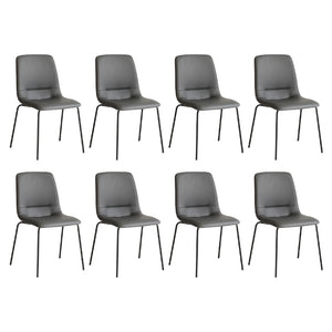 Levede Stackable Dining Chairs Kitchen Grey Set of 8-1996005477552623616