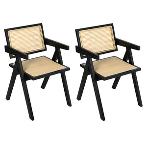 Levede 2x Black Wicker Armchair Dining Chair-1996005480308281344