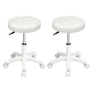 Levede 2x Rolling Bar Stool Swivel Salon SPA Chair Beige-1996005583764983808
