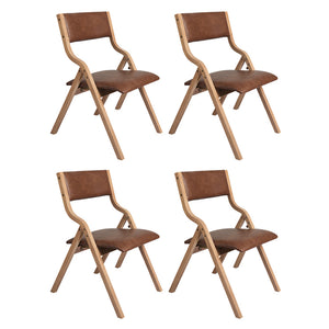 Levede 4x Dining Chairs Foldable PU Tan-1996005478429233152
