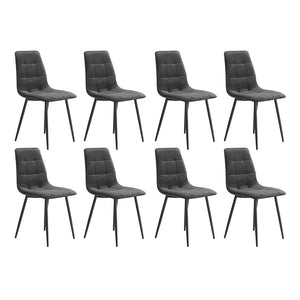 Levede 8x Dining Chairs Kitchen Velvet Grey-1996005473173770240