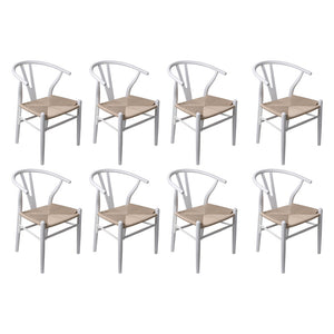 Levede 8x Dining Chairs Wooden Hans White-1996005472817254400