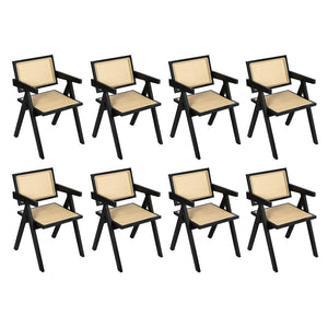 Levede 8x Black Wicker Armchair Dining Chair-1996005481000341504