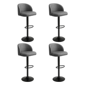 Levede 4x Bar Stool Swivel Gas Lift PU Leather Grey-1996005468299988992