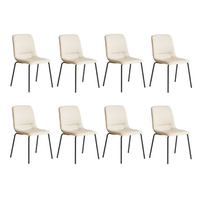 Levede Stackable Dining Chairs Kitchen Beige Set of 8-1996005477347102720