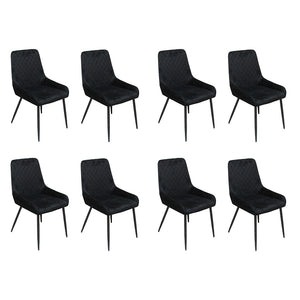 Dining Chairs x 8 Padded Seat Soft Velvet-1996005485161091072