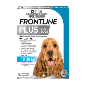 Frontline Plus Dog 10-20kg Blue Medium 3pk-1996005509655826435
