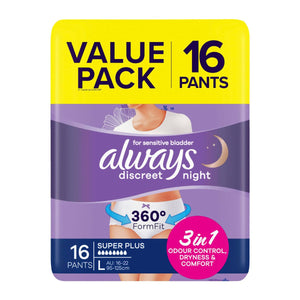 Always Discreet Underwear Night Pants Large 16pk-1996005521370517505