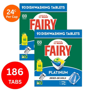 Fairy Platinum x 186 Lemon Dishwasher Tablets-1996005529532633088