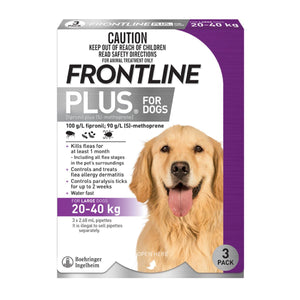 Frontline Plus Dog 20-40kg Purple Large 3pk-1996005509328670723