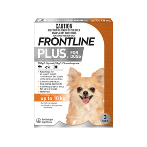 Frontline Plus Dog 0-10kg Orange Small 3pk-1996005509982982146