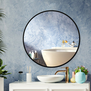 Wall Mirror Round Shaped Bathroom Makeup Small-1975420485516791814