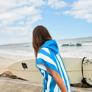Dock & Bay Adult Poncho Hooded Towel | Cabana Collection | Bondi Blue M-1973193417152401408